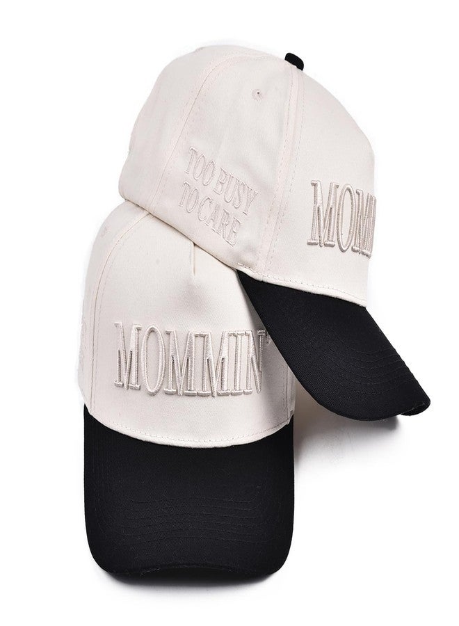Abdkw Mommin Trucker Hat,Vintage Two-Tone Women's Baseball Cap with Mommin Embroidery Ponytail Fit ，Adjustable Baseball Cap,Unisex Outdoor，Christmas Essentials - Image 3